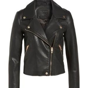 BlankNYC S black faux leather moto biker jacket